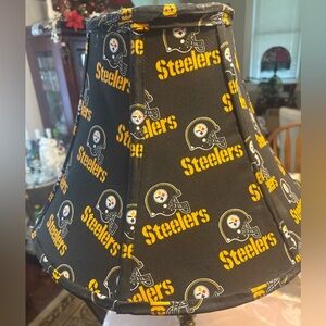 Steelers Black & Yellow Lamp Shade. Hand sewn w official sports fabric by seller